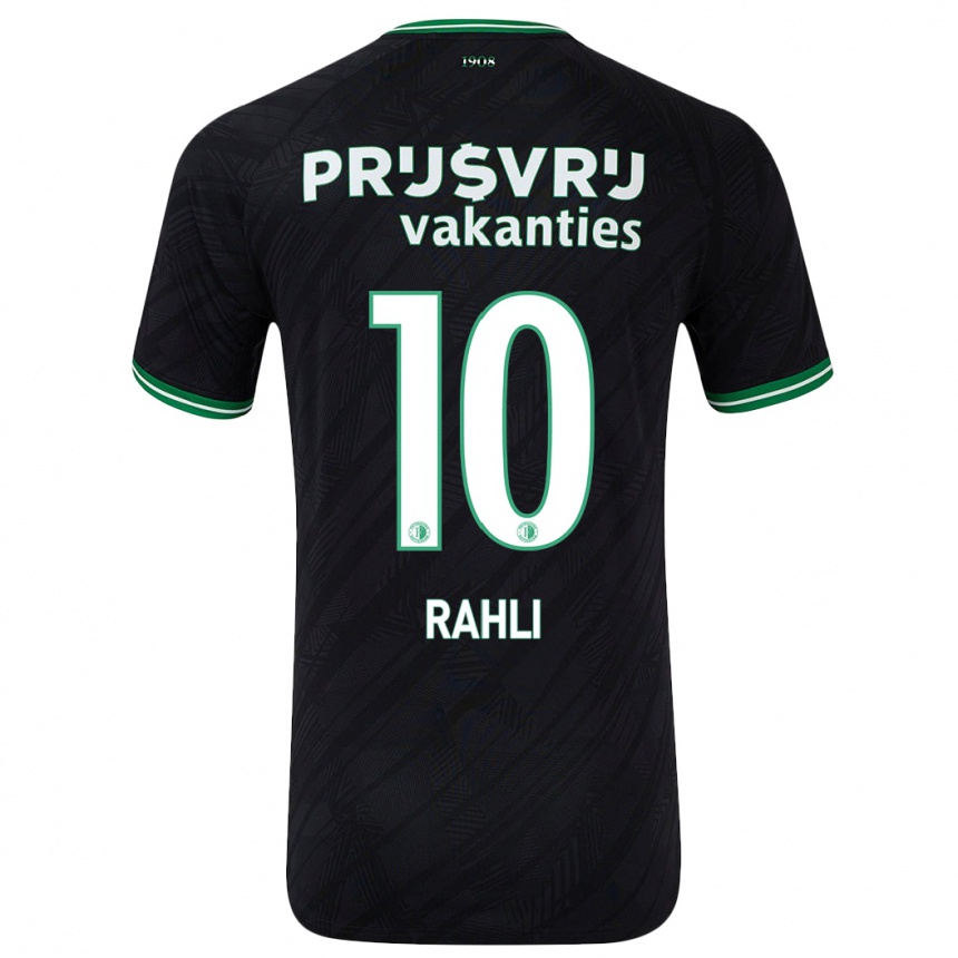 Hombre Fútbol Camiseta Khalid Rahli #10 Negro Verde 2ª Equipación 2024/25