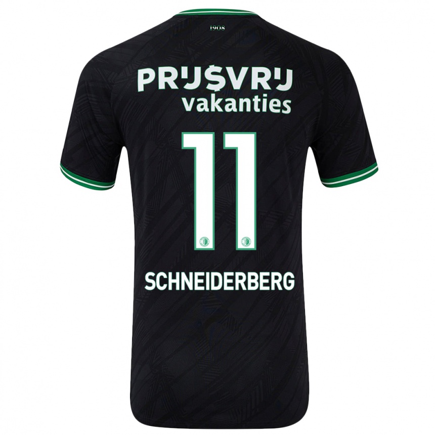 Hombre Fútbol Camiseta July Schneiderberg #11 Negro Verde 2ª Equipación 2024/25