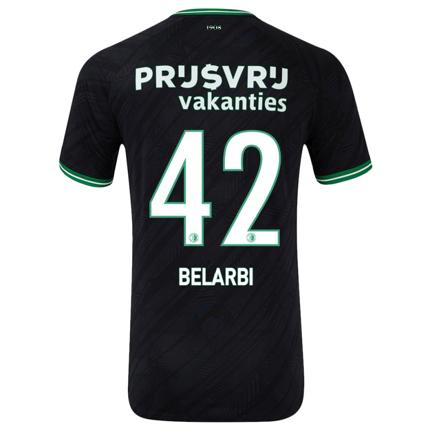 Hombre Fútbol Camiseta Abdel Belarbi #42 Negro Verde 2ª Equipación 2024/25