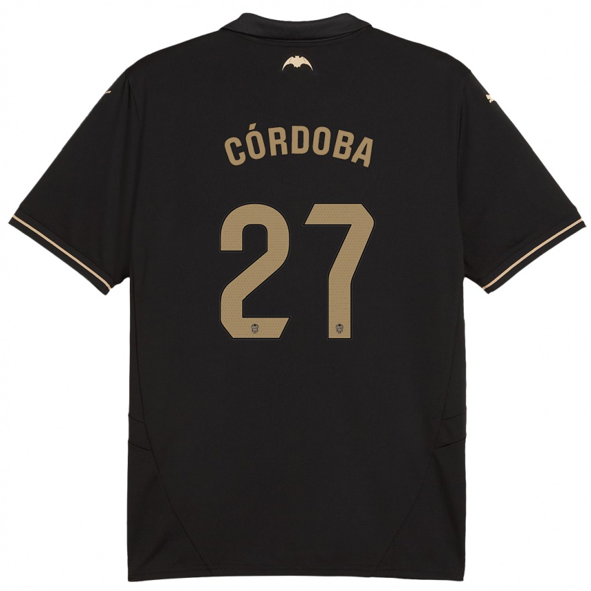 Hombre Fútbol Camiseta Iker Córdoba #27 Negro 2ª Equipación 2024/25