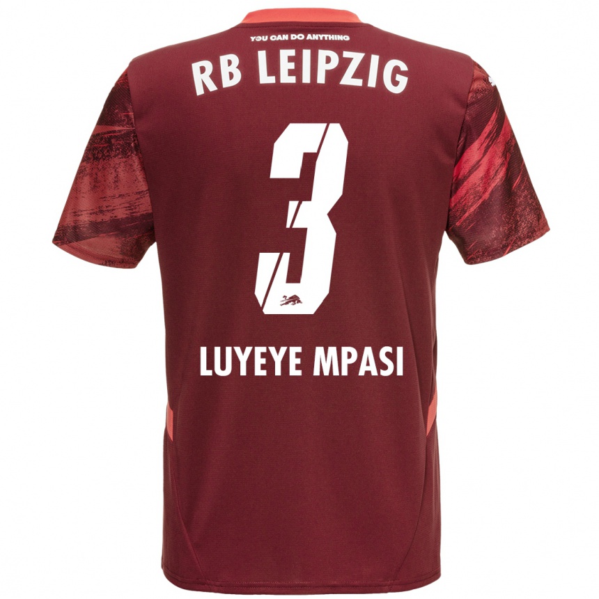 Hombre Fútbol Camiseta Seal Luyeye Mpasi #3 Borgoña 2ª Equipación 2024/25