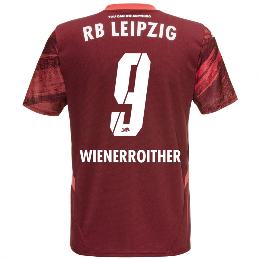 Hombre Fútbol Camiseta Katja Wienerroither #9 Borgoña 2ª Equipación 2024/25