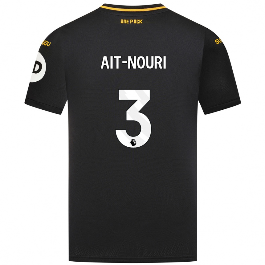 Hombre Fútbol Camiseta Rayan Aït-Nouri #3 Negro 2ª Equipación 2024/25