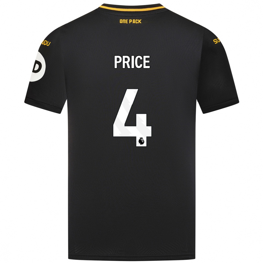 Hombre Fútbol Camiseta Anna Price #4 Negro 2ª Equipación 2024/25