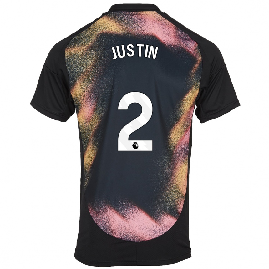 Hombre Fútbol Camiseta James Justin #2 Negro Blanco 2ª Equipación 2024/25