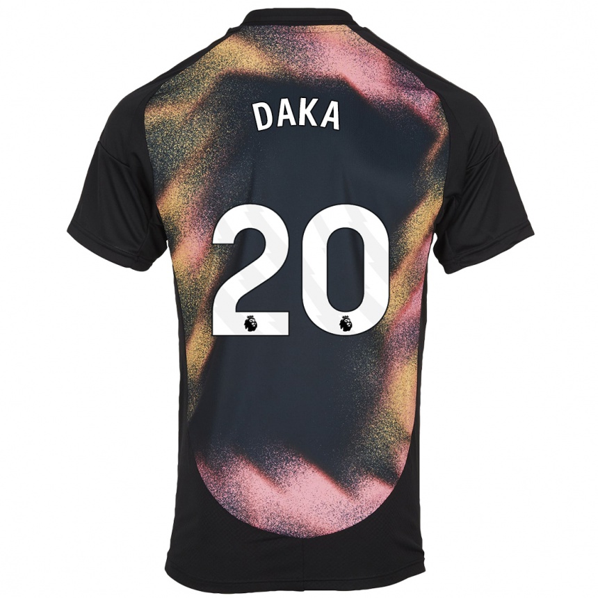 Hombre Fútbol Camiseta Patson Daka #20 Negro Blanco 2ª Equipación 2024/25