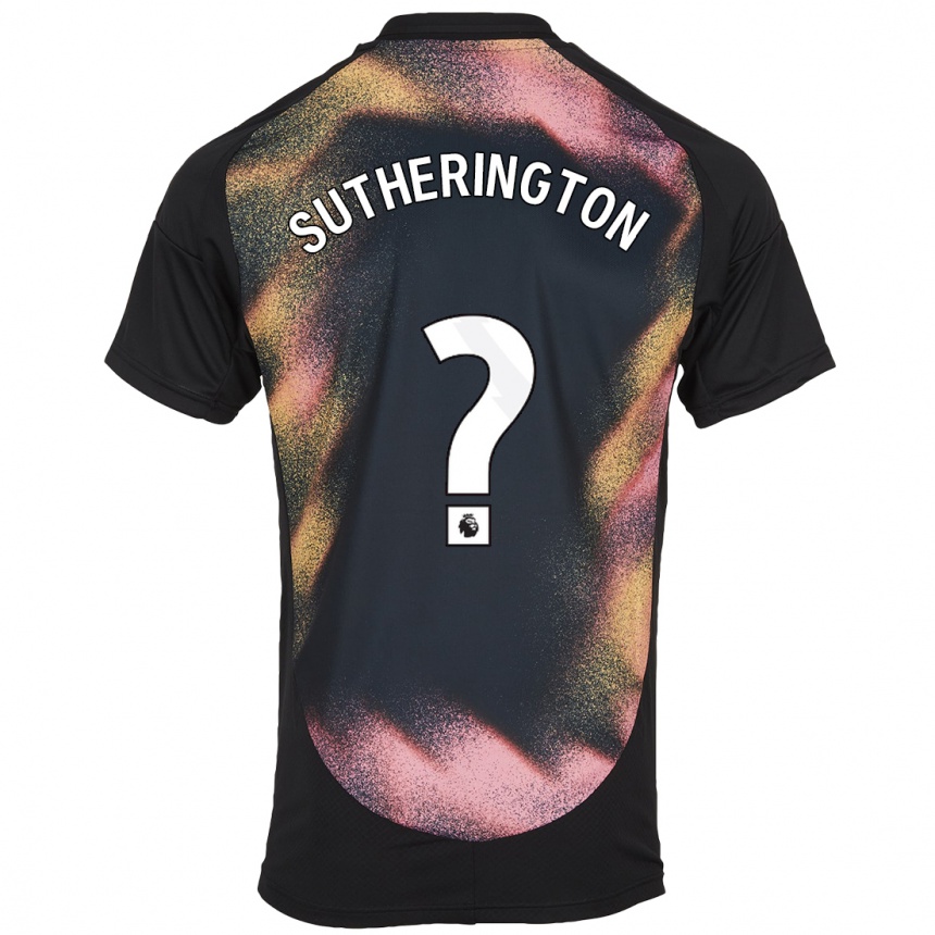 Hombre Fútbol Camiseta Harry Sutherington #0 Negro Blanco 2ª Equipación 2024/25