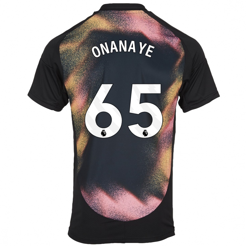 Hombre Fútbol Camiseta Toby Onanaye #65 Negro Blanco 2ª Equipación 2024/25