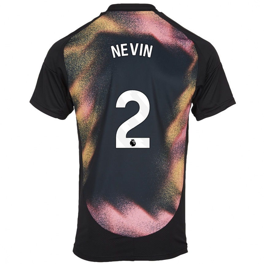 Hombre Fútbol Camiseta Courtney Nevin #2 Negro Blanco 2ª Equipación 2024/25