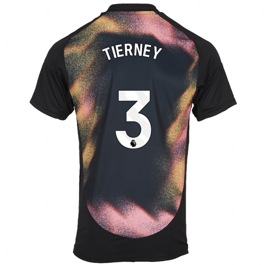 Hombre Fútbol Camiseta Sam Tierney #3 Negro Blanco 2ª Equipación 2024/25