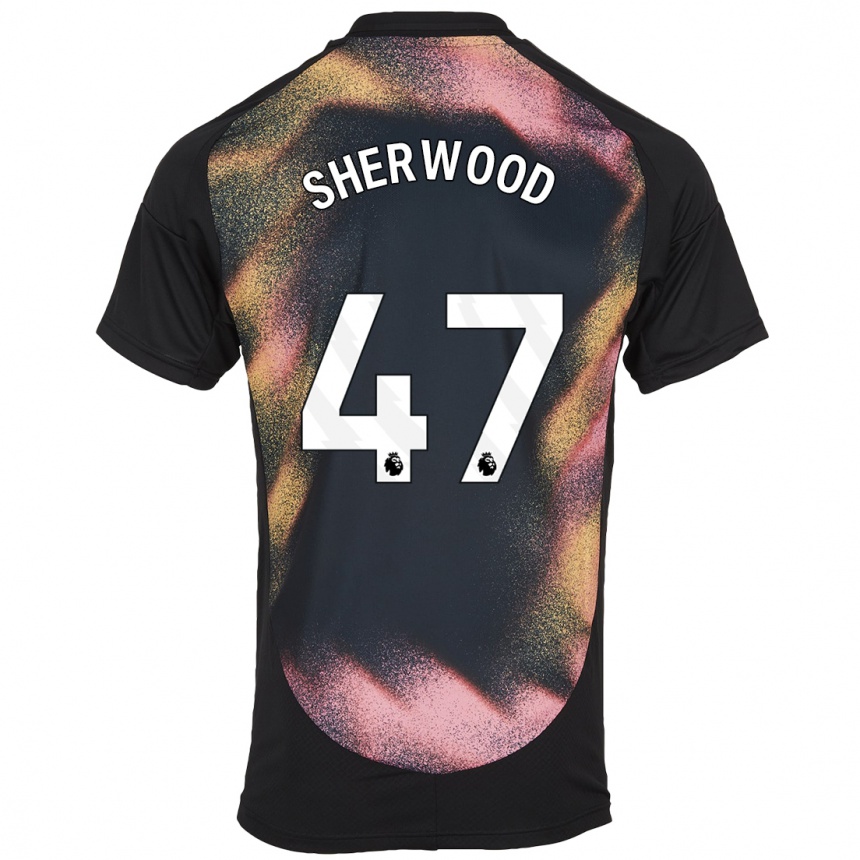 Hombre Fútbol Camiseta Simone Sherwood #47 Negro Blanco 2ª Equipación 2024/25