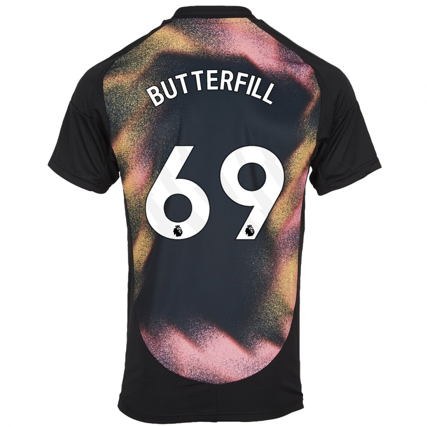 Hombre Fútbol Camiseta Jack Butterfill #69 Negro Blanco 2ª Equipación 2024/25