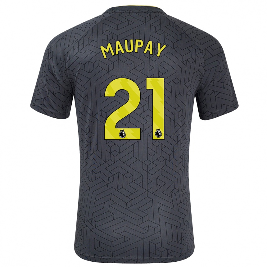 Hombre Fútbol Camiseta Neal Maupay #21 Negro Amarillo 2ª Equipación 2024/25