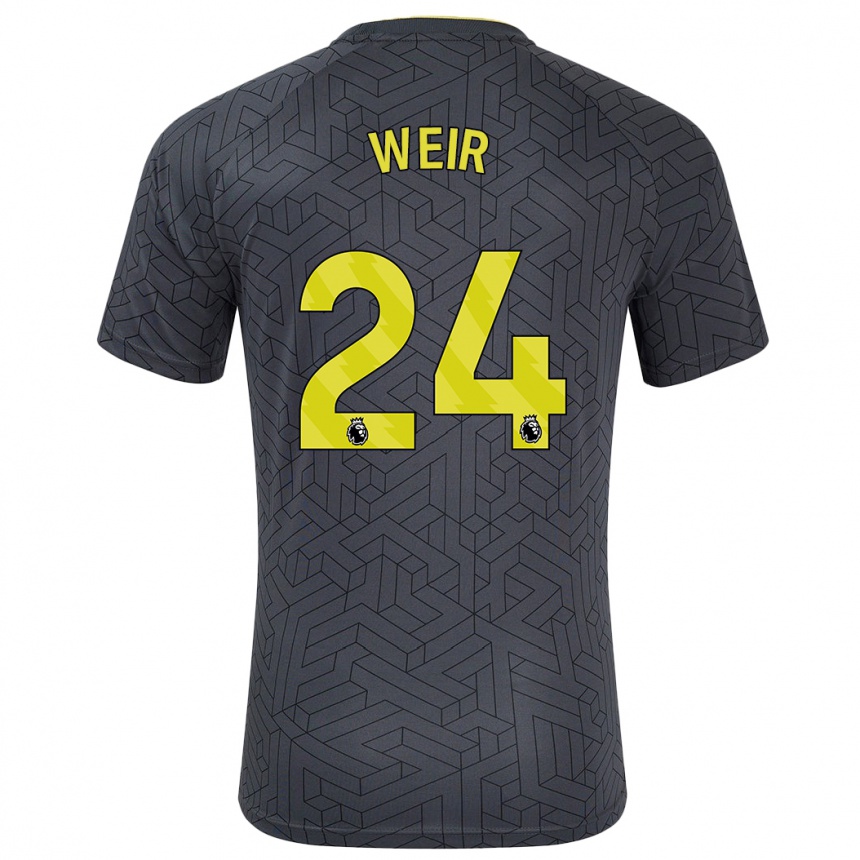 Hombre Fútbol Camiseta Kenzie Weir #24 Negro Amarillo 2ª Equipación 2024/25