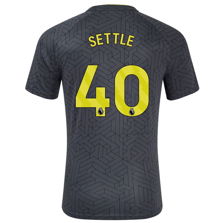 Hombre Fútbol Camiseta Macy Settle #40 Negro Amarillo 2ª Equipación 2024/25