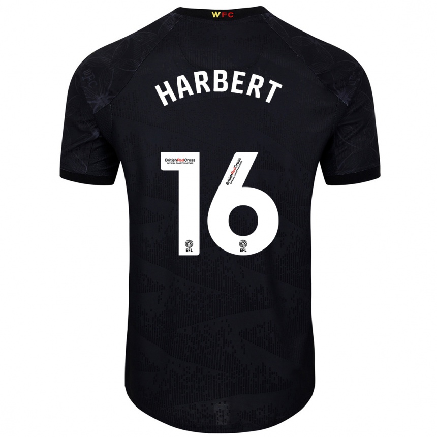 Hombre Fútbol Camiseta Laila Harbert #16 Negro Blanco 2ª Equipación 2024/25