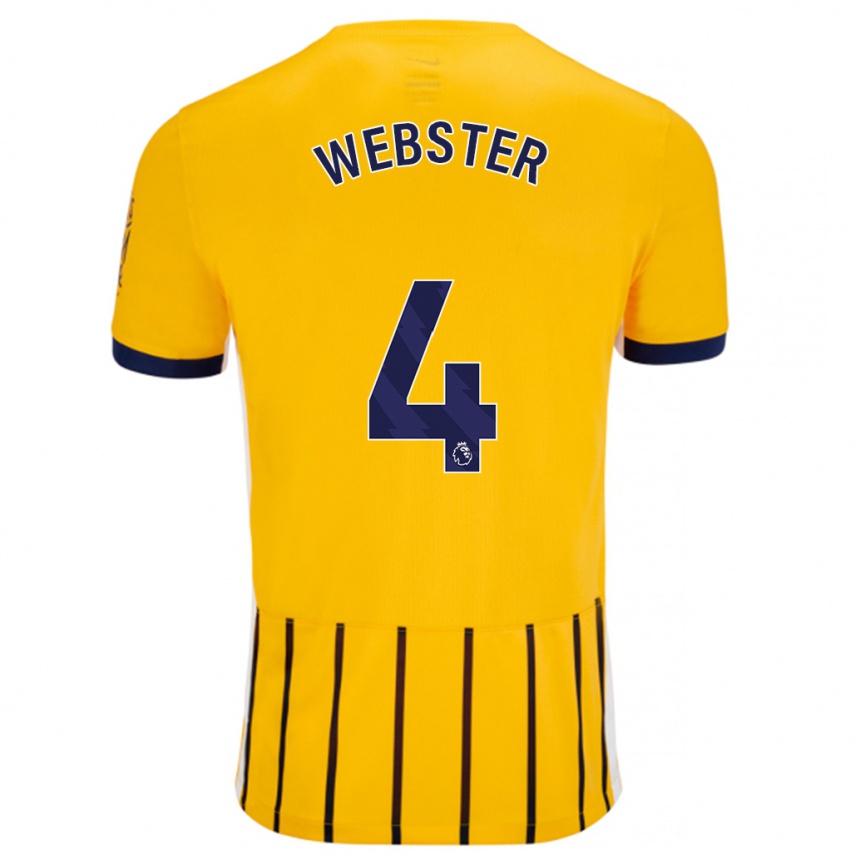 Hombre Fútbol Camiseta Adam Webster #4 Dorado Azul Rayas 2ª Equipación 2024/25