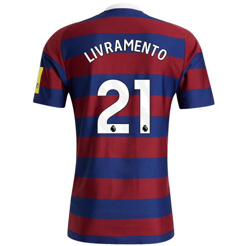 Hombre Fútbol Camiseta Tino Livramento #21 Burdeos Azul Marino 2ª Equipación 2024/25