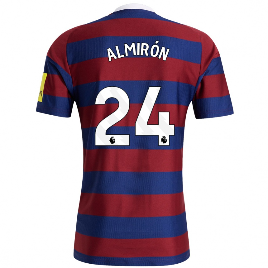 Hombre Fútbol Camiseta Miguel Almirón #24 Burdeos Azul Marino 2ª Equipación 2024/25