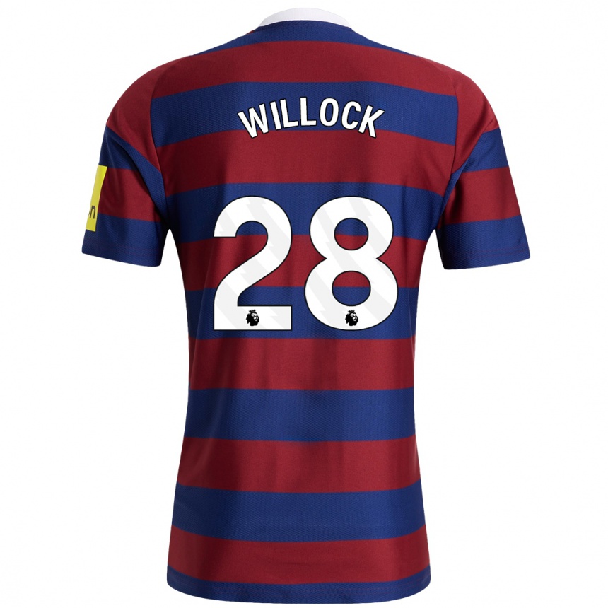 Hombre Fútbol Camiseta Joe Willock #28 Burdeos Azul Marino 2ª Equipación 2024/25