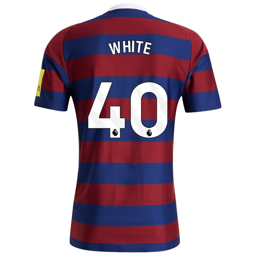 Hombre Fútbol Camiseta Joe White #40 Burdeos Azul Marino 2ª Equipación 2024/25