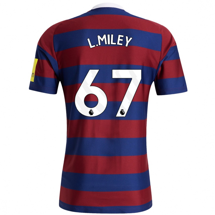 Hombre Fútbol Camiseta Lewis Miley #67 Burdeos Azul Marino 2ª Equipación 2024/25