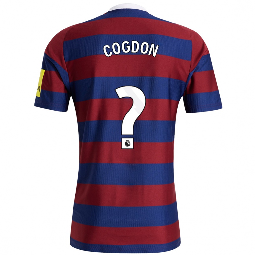 Hombre Fútbol Camiseta Jude Cogdon #0 Burdeos Azul Marino 2ª Equipación 2024/25