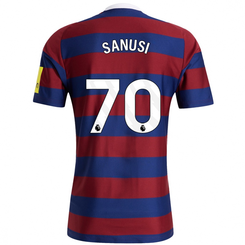 Hombre Fútbol Camiseta Trevan Sanusi #70 Burdeos Azul Marino 2ª Equipación 2024/25