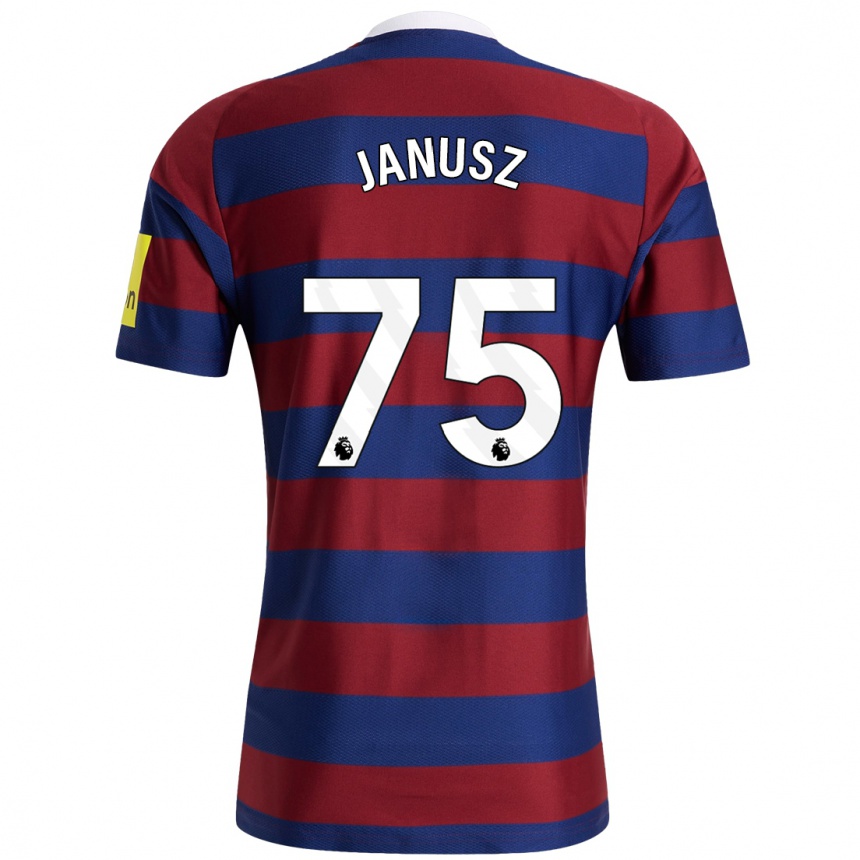 Hombre Fútbol Camiseta Adrian Janusz #75 Burdeos Azul Marino 2ª Equipación 2024/25