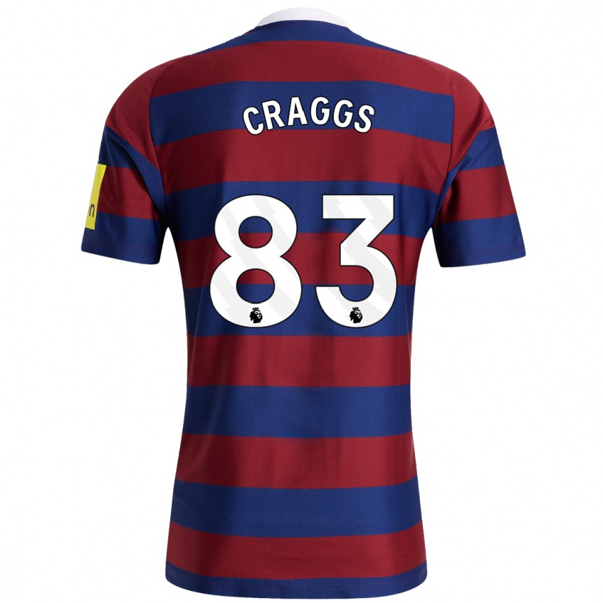 Hombre Fútbol Camiseta Luke Craggs #83 Burdeos Azul Marino 2ª Equipación 2024/25