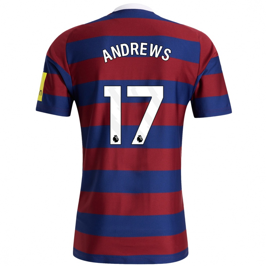 Hombre Fútbol Camiseta Amy Andrews #17 Burdeos Azul Marino 2ª Equipación 2024/25