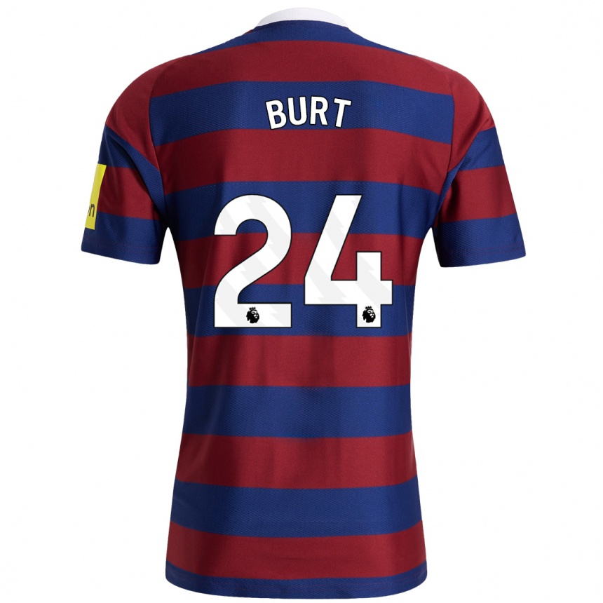 Hombre Fútbol Camiseta Daisy Burt #24 Burdeos Azul Marino 2ª Equipación 2024/25