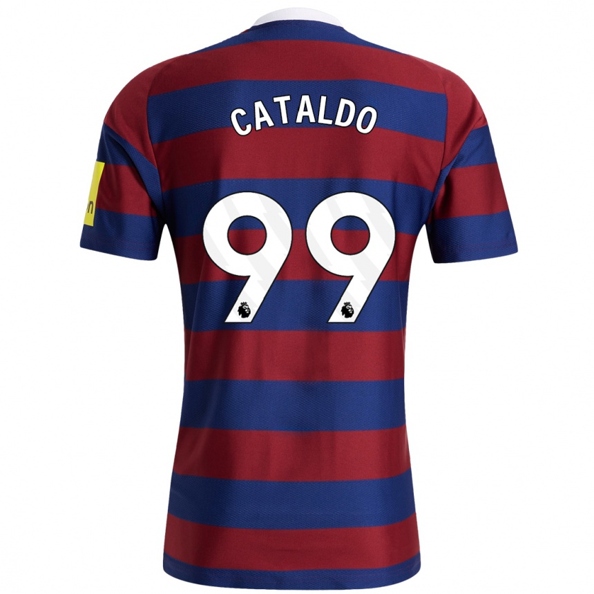 Hombre Fútbol Camiseta Lia Cataldo #99 Burdeos Azul Marino 2ª Equipación 2024/25