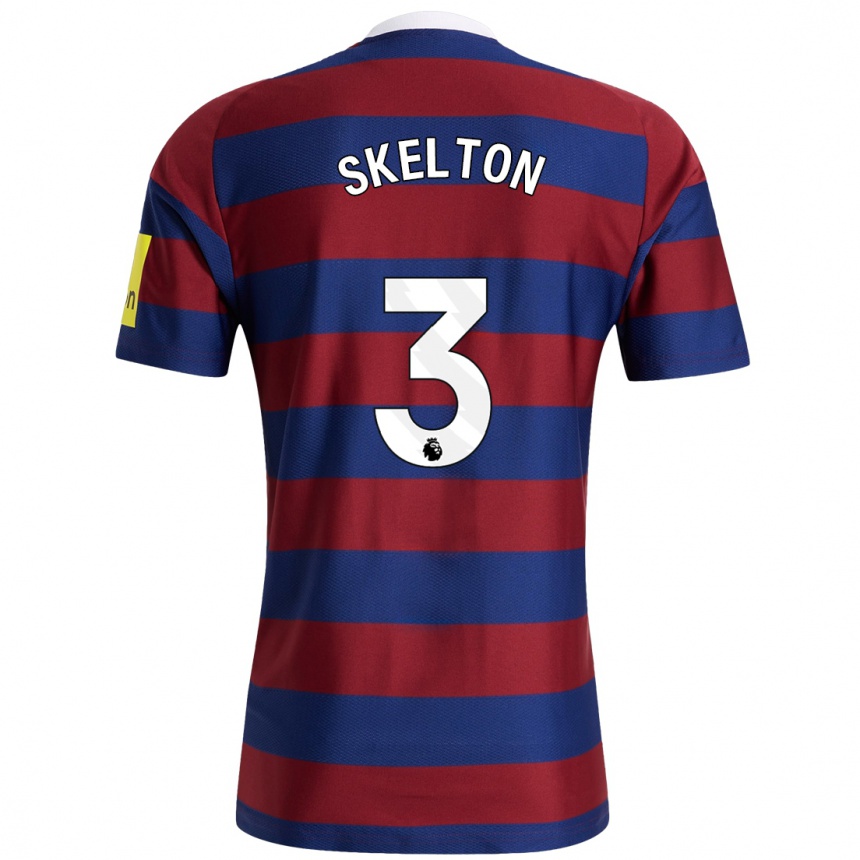 Hombre Fútbol Camiseta Keira Skelton #3 Burdeos Azul Marino 2ª Equipación 2024/25