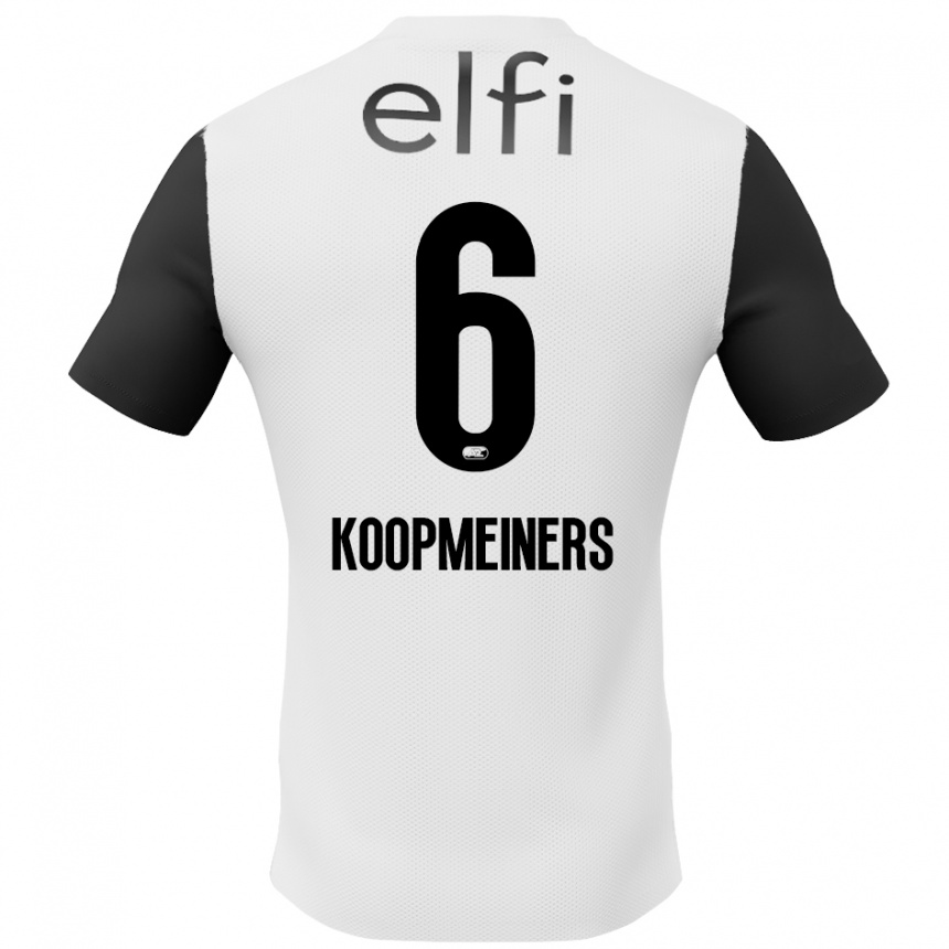 Hombre Fútbol Camiseta Peer Koopmeiners #6 Blanco Negro 2ª Equipación 2024/25