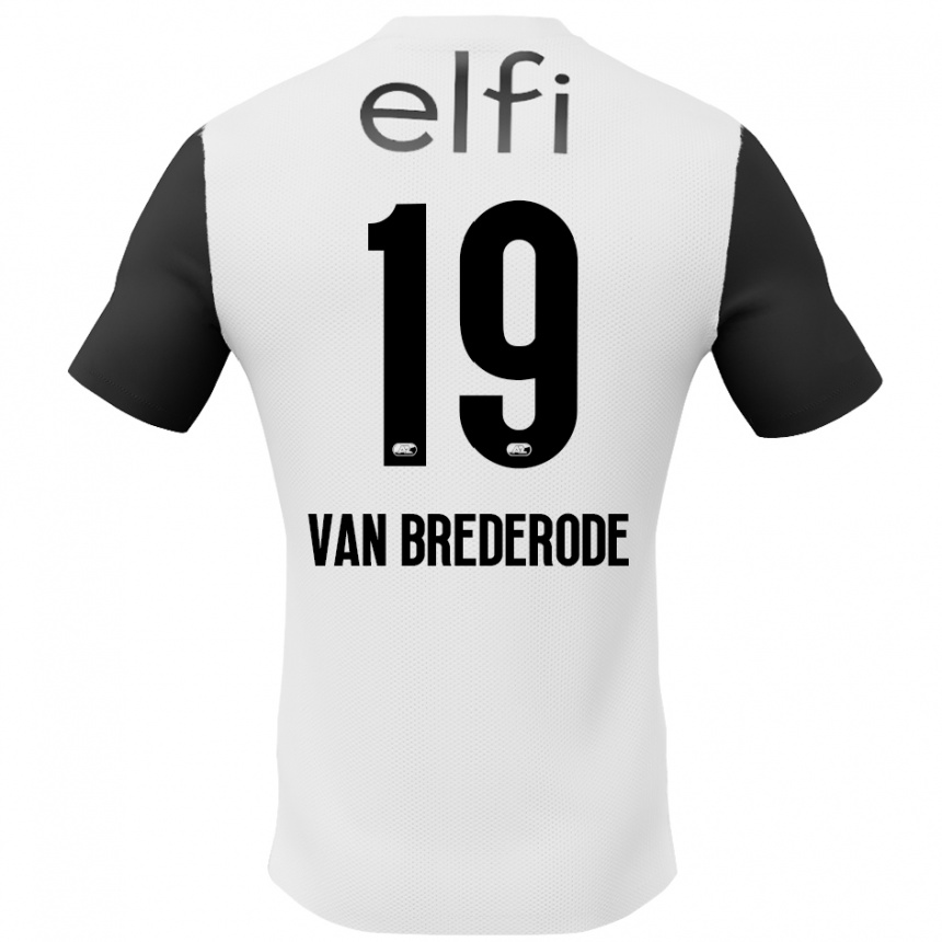 Hombre Fútbol Camiseta Myron Van Brederode #19 Blanco Negro 2ª Equipación 2024/25