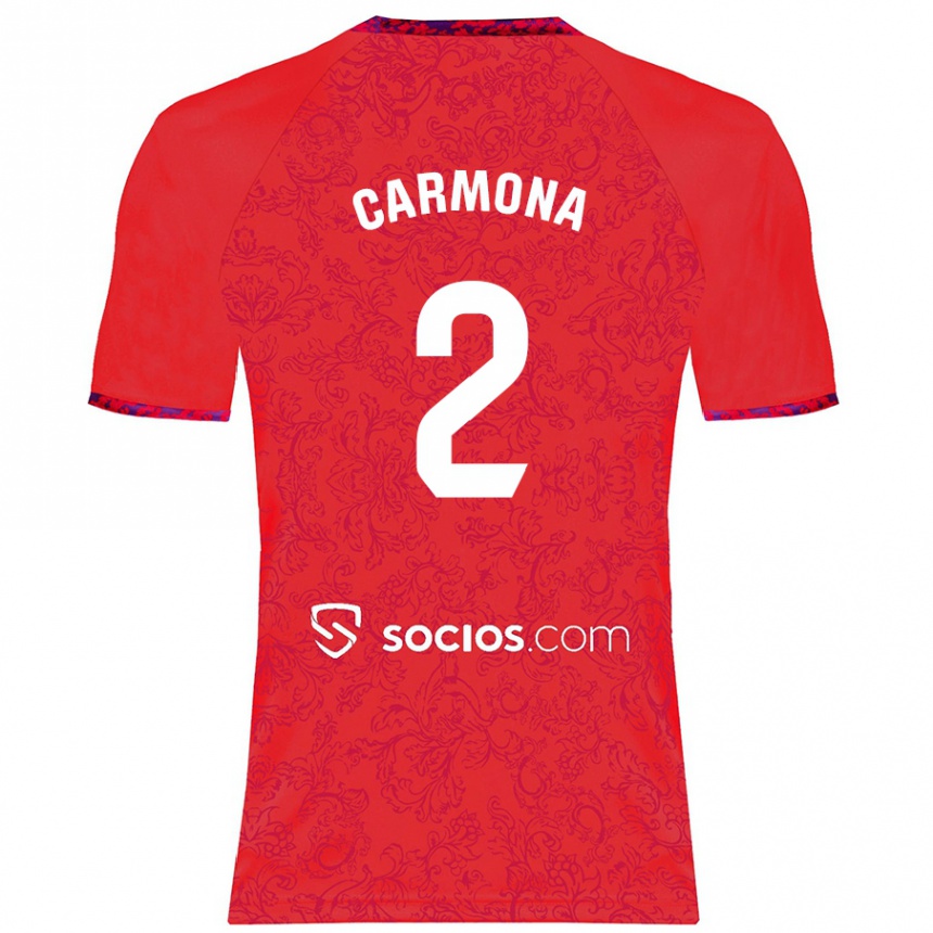 Hombre Fútbol Camiseta José Ángel Carmona #2 Rojo 2ª Equipación 2024/25