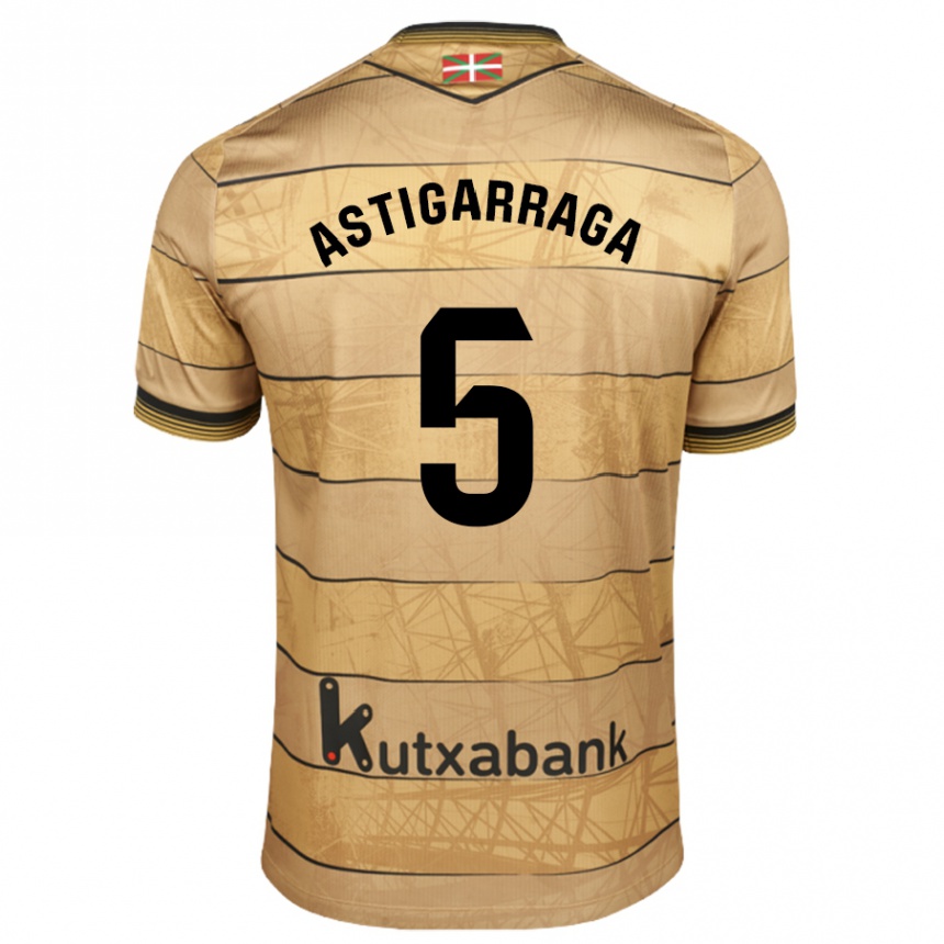 Hombre Fútbol Camiseta Eneko Astigarraga #5 Marrón 2ª Equipación 2024/25