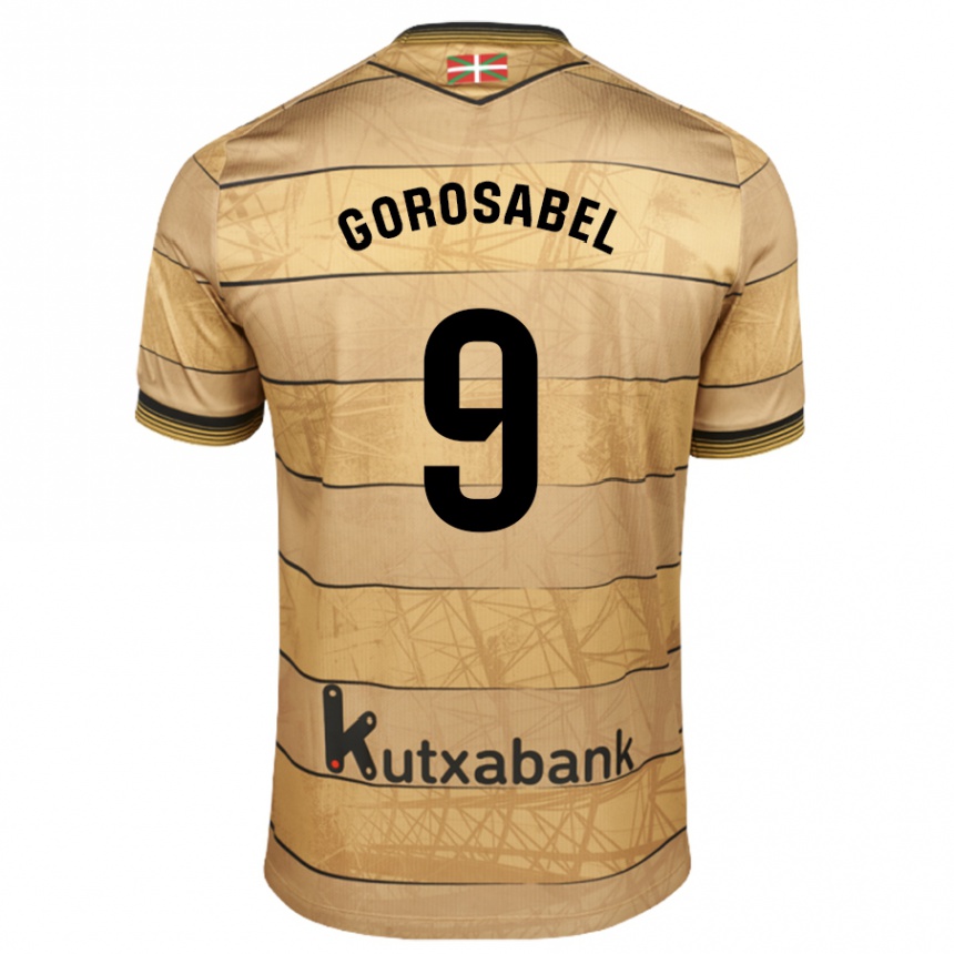 Hombre Fútbol Camiseta Jakes Gorosabel #9 Marrón 2ª Equipación 2024/25