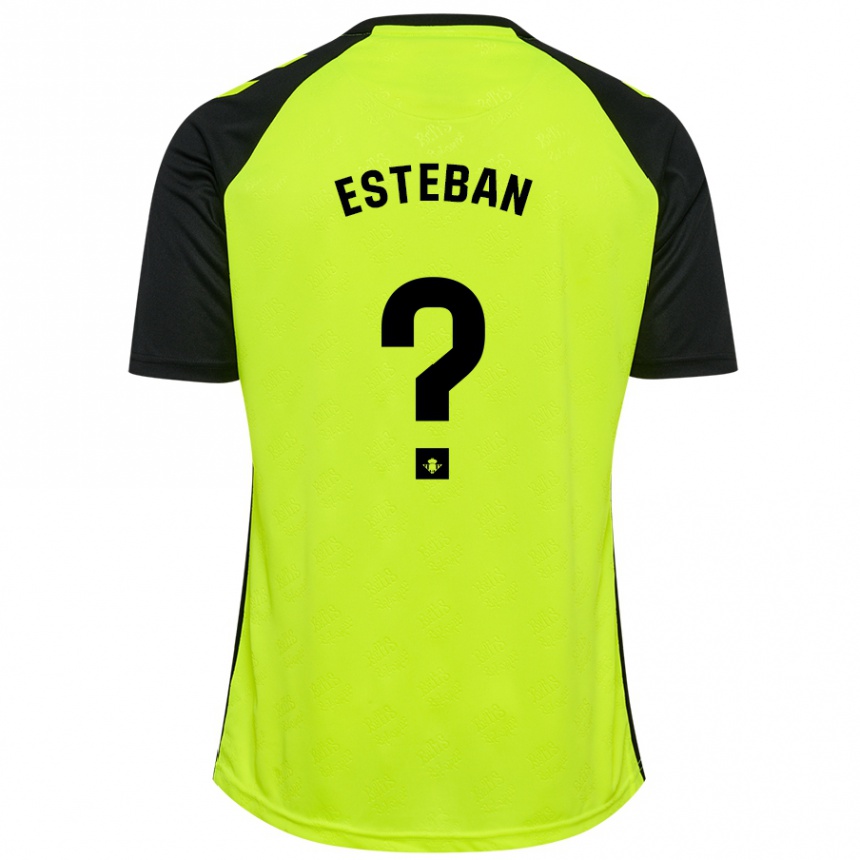 Hombre Fútbol Camiseta Paco Esteban #0 Amarillo Fluorescente Negro 2ª Equipación 2024/25