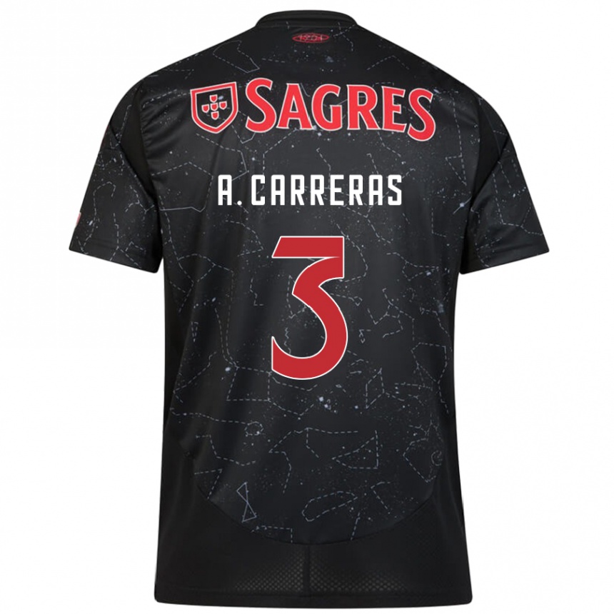 Hombre Fútbol Camiseta Álvaro Fernández #3 Negro Rojo 2ª Equipación 2024/25