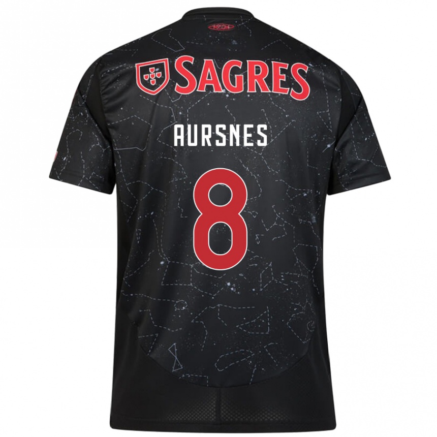 Hombre Fútbol Camiseta Fredrik Aursnes #8 Negro Rojo 2ª Equipación 2024/25