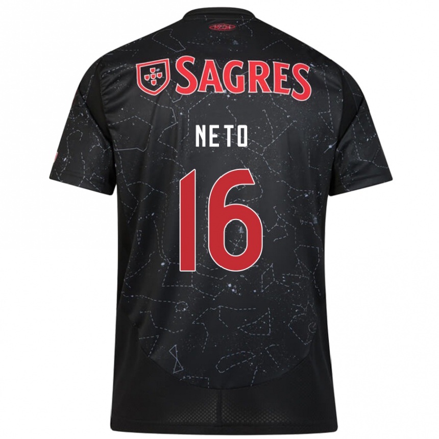 Hombre Fútbol Camiseta Martim Neto #16 Negro Rojo 2ª Equipación 2024/25