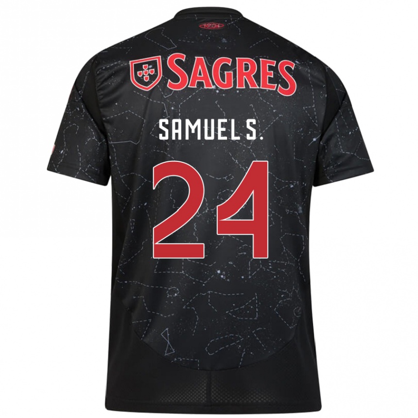 Hombre Fútbol Camiseta Samuel Soares #24 Negro Rojo 2ª Equipación 2024/25