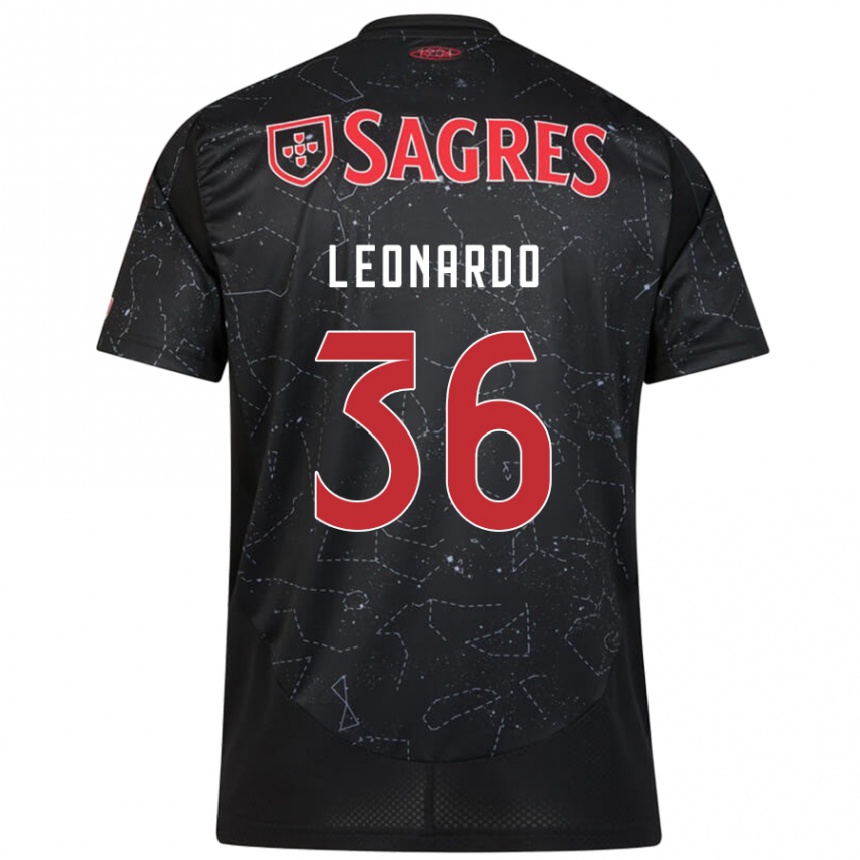 Hombre Fútbol Camiseta Marcos Leonardo #36 Negro Rojo 2ª Equipación 2024/25