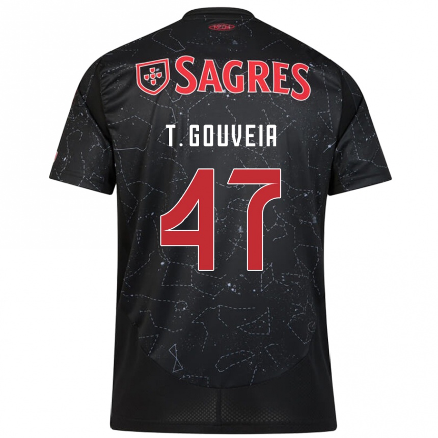 Hombre Fútbol Camiseta Tiago Gouveia #47 Negro Rojo 2ª Equipación 2024/25