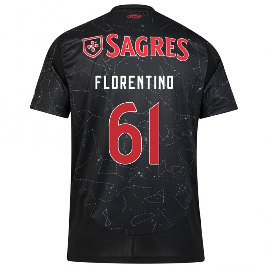 Hombre Fútbol Camiseta Florentino #61 Negro Rojo 2ª Equipación 2024/25