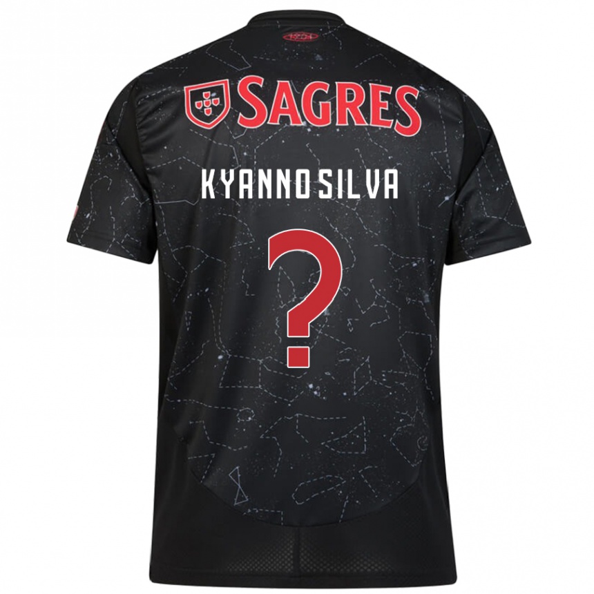 Hombre Fútbol Camiseta Kyanno Silva #0 Negro Rojo 2ª Equipación 2024/25