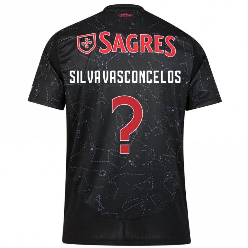 Hombre Fútbol Camiseta Martim Silva Vasconcelos #0 Negro Rojo 2ª Equipación 2024/25