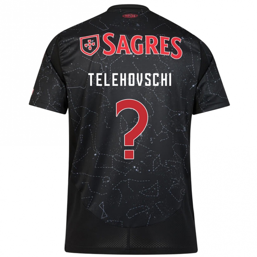 Hombre Fútbol Camiseta Dinis Telehovschi #0 Negro Rojo 2ª Equipación 2024/25